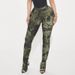 Women's High-Waisted Printed Pants – Stretchy Tapered Leg With Side Slits & Ruffle Hem (Sexy Casual Style) – Polyester-Spandex Blend_ecoleips.com