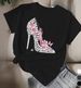 European American Cross-border Foreign Trade Women's Short-sleeve T-shirt With High-heeled Shoe Pattern And Round Neck_ecoleips.com