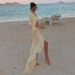 Elegant French High-End Goddess Bikini See through Sexy Cropped Floor Dress European American Style Age Reducing Red Color Women's Beachwear_ecoleips.com