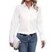 Women's Fashion Casual Long Sleeved Cardigan Button up Shirt Top Thin Polyester Spring/Autumn Summer Suitable Hot Selling_ecoleips.com