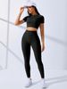 Women's Clothing Suit Women's High Waist Hip Lifting Navel Exposed T Shirt Outdoor Running Training Suit_ecoleips.com