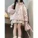 Casual, High-end, Sweet, Hooded Knitted Cardigan, Plush Sweatshirt For Women, New Spring, Autumn, Winter Style, With_ecoleips.com