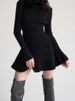 Versatile Knitted Turtleneck Short Dress Women Casual Slim Fit Long Sleeve Mini Dresses Female Spring Chic Elegant Street Party_ecoleips.com