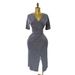 Fashion Dress For Women Summer New Sexy V Neck Slit Waist Slimming Temperament Bright Silk Hot Diamond Long Skirt_ecoleips.com