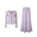 Jiuwu Hong Kong Style Retro 2025 Autumn/Winter New Three-Dimensional Floral Knit Top + Long Skirt Two-Piece Set_ecoleips.com