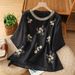 Ethnic Style Artistic Vintage Summer Cotton-Linen Short-Sleeve Top, Loose Casual Versatile Pullover T-Shirt For Women_ecoleips.com