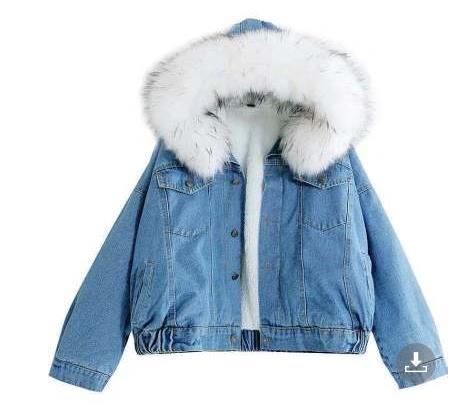 Stylish Winter Hooded Fleece-Lined Denim Jacket For Women - Cozy Short Padded Coat With Sherpa Lining (Pink, Gray, White)_ecoleips.com
