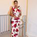 Women's Clothing Backless Pleated Temperament Long Dress Fashionable Printing Elegant Mid Waist Slim Hip Skirt_ecoleips.com