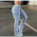 Women's High Waist Ripped Stretch Jeans - Fashionable Skinny Denim Pants With Distressed Details_ecoleips.com