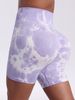 Women's Clothing Tie Dye High Waist Abdomen Yoga Shorts Women's European And American Fitness Sports Tie Dye Peach Hip Three Point Pants_ecoleips.com