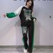 Color-Block Oversized Sweatsuit Set Long Sleeve round Neck Crystal Hoodie Jogger Pants Women's Comfortable Streetwear XL XXL_ecoleips.com