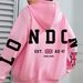 Women's Clothing Printed Kangaroo Pocket Hoodie Casual Long Sleeved Drawstring Pocket_ecoleips.com