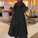 Plus-Size Casual Maxi Dress With V-Neck & Puff Sleeves – High Waist Flowy Dress For Women (1XL-5XL, Pure Color & Street Style)_ecoleips.com