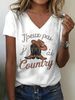 Women's Clothing Short Sleeved T Shirt Summer Cartoon Printing Design Loose Top_ecoleips.com