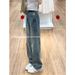 Women's High-Waisted Straight Leg Jeans Light Colored Loose Fit Floor Length Wide Leg Pants for Petite Spring Style_ecoleips.com