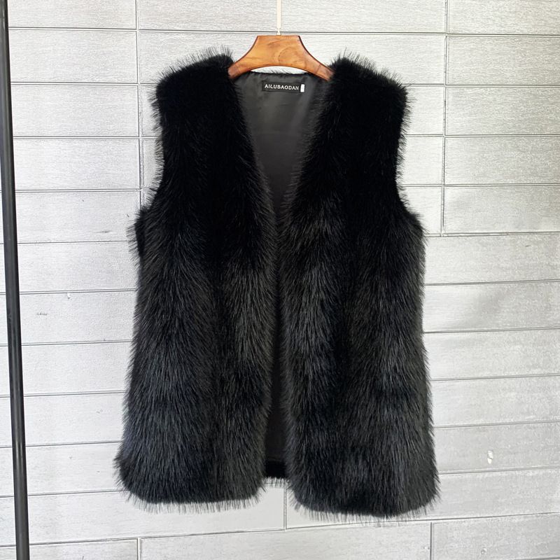 Women's Clothing Tuscan fox fur winter mid length fur vest warm female vest coat soft_ecoleips.com