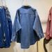 Women's Clothing Early Autumn Retro Blue Denim Shirt Jacket Autumn And Winter Layered Inner Shirt Chic Tops_ecoleips.com