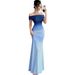Women's Clothing Fashion Short Sleeve Off The Shoulder Gradient Bodycon Long Dress For Formal & Casual For Women_ecoleips.com