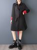 Oversized Contrast Color Long Sleeve Shirt Dress For Women Spring Autumn New Loose Casual Vintage Dress Elegant Clothes 2026_ecoleips.com