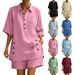 Casual Cotton Short-Sleeve Shirt & Pants Set – Breathable & Versatile (S-3XL, Multi-Color Options)_ecoleips.com