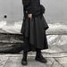Women's High Waist Wide Leg Palazzo Pants Skirt Design Stretch-Free Polyester Black Gothic Dark Academia Casual Lounge Bottoms_ecoleips.com