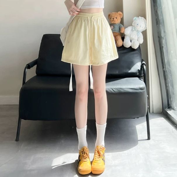 Poetry Rhythm Quick-Dry Wrinkle-Resistant Embroidered For Women High Waist Casual Sports Wide-Leg Versatile Fashion_ecoleips.com