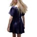 2025 Women's Square Neck Sleeved Fashionable Short Skirt Button Casual Dress_ecoleips.com