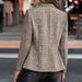 European And American Cross-border Women's Elegant Fashion Tweed Slim-fit Double-breasted Long-sleeve Blazer Houndstooth_ecoleips.com