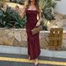 Women's Strapless Solid Slim Fit Bodycon Maxi Dress_ecoleips.com