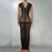 Women's Clothing Sexy Sheer Gold Sequin Embellished Elegant Evening Dress High Waist Long Gown With Rhinestone Details For Parties & Special Occasions_ecoleips.com