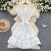 Women's Clothing Light Luxury Sleeveless Dress Luxury Sheer Mesh Dress – Sleeveless A-Line With Lace Detailing & Waist Tie_ecoleips.com