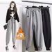 Retro Fleece Half-Zip Hoodie & Relaxed Haram Pants Set (70% Cotton, Unisex Winter Loungewear For Street Photography)_ecoleips.com