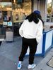 Women's Autumn And Winter Hip-hop Casual Street GOD Letter Pattern Printed Round Neck Sports Shirt+sports Pants Warm Set-660_ecoleips.com