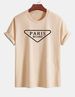 Casual White Patterned T-shirt Print, Short Sleeved Round Neck 100% Cotton T-shirt Top-6_ecoleips.com
