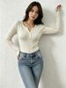 2026 New Korean Style Pure And Alluring Look! Henley Collar_ecoleips.com