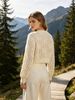 French Light Luxury Openwork Round Neck Long Sleeve Cardigan Knit Top_ecoleips.com
