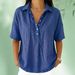 2026 Summer New Women's Clothing Loose And Comfortable Lapel Short Sleeve Solid Color Shirt White Shirt Women's Premium Sense_ecoleips.com
