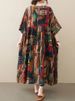 Short Sleeve Cotton Linen Vintage Print Summer Long Dresses For Women 2026 Casual Loose Holiday Ladies Dress Elegant Clothes_ecoleips.com