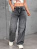 Cross-border European And American Independent Brand Women's Bow-embroidered Jeans, Y2K High Street Wide-leg Straight_ecoleips.com