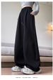 Black Lamb Wool Sweatpants Women's Autumn And Winter 2025 New Large Size Fat Mm Loose Casual Wide-leg Banana Sweatpants_ecoleips.com