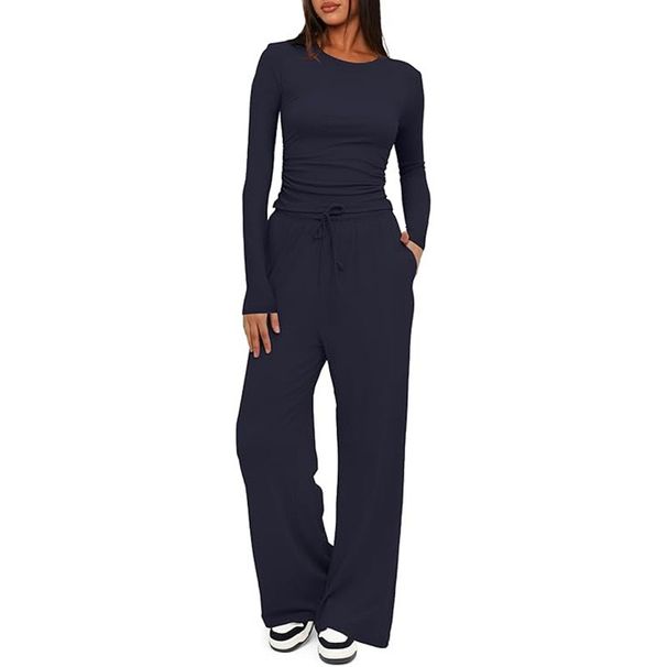 2026 Autumn And Winter Women's Clothing Suit New Long-sleeved Solid Color Explosive Casual Suit Casual_ecoleips.com