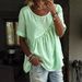 Women's Solid Color Round Neck Short Sleeve Ruffled Top T-Shirt Spring/Summer New Clothing_ecoleips.com