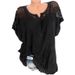 2020 Hot Sale European And American Fashion Women's Lace V-neck Embroidered Short Sleeve Batwing_ecoleips.com