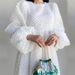 Women's Clothing Women's Wear New Style Big Swing Skirt Round Neck Lantern Sleeves_ecoleips.com