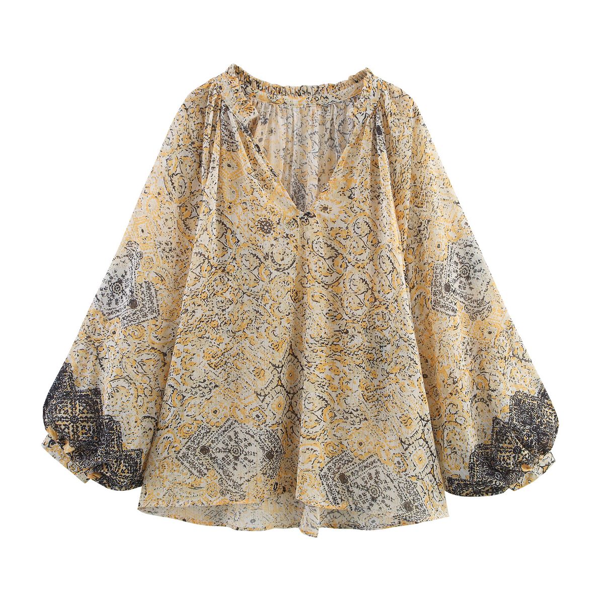 Metallic Print Shirt & Skirt Set – Trendy Matching Outfit For Women (XS/S/M/L, Long Sleeve & Midi Length)_ecoleips.com
