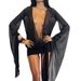 Women's Clothing Supply Sexy Mesh Low Cut Mini Short Dress_ecoleips.com