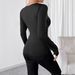 European And American Cross-Border 2026 Autumn Elegant Women's Solid Color Casual Square Neck Fashion Slim Fit Long_ecoleips.com