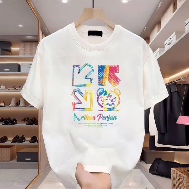 2025 Summer Loose Men And Women Pullover 100% Cotton Short Sleeve T-shirt_ecoleips.com