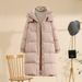 Women's Long Down Jacket With White Duck Feather, Oversized Loose Fit, Knee-Length Warm Winter Coat, Casual & Stylish Outerwear For Daily Wear_ecoleips.com