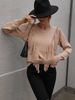 "Women's Loose Fit Solid Color Pullover Sweater, Soft Knit Tassel Detail Casual Comfortable Top For Everyday Wear_ecoleips.com